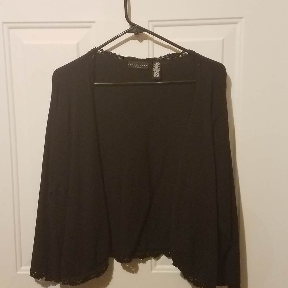 Apostrophe 20-22w black cardigan